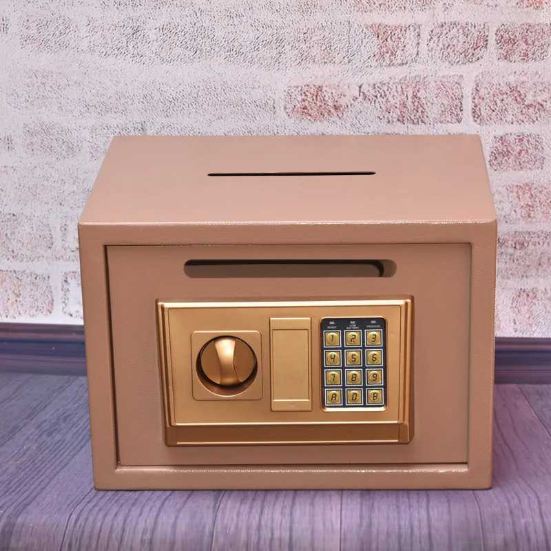 Fingerprint family safe anti-theft office safe coin deposit hotel cashier money storage box door password payment