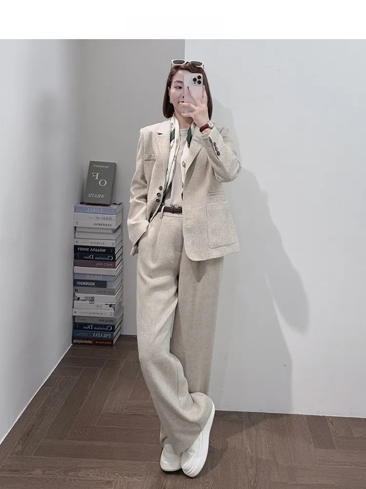 

Повседневные брюки свободного кроя с прямыми штанинами, узкая версия, Ele Personali, весна 2025, женская деловая одежда