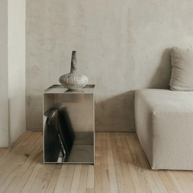 Stainless steel rack storage display rack split-level coffee table metal edge table