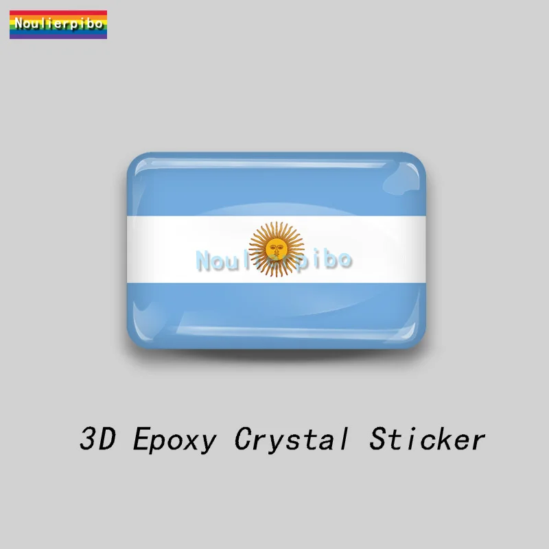 3D Three-dimensional Epoxy Resin Car Dome Sticker Argentina Flag National Emblem PVC Car Trolley Case Motorcycle Vinyl Decal