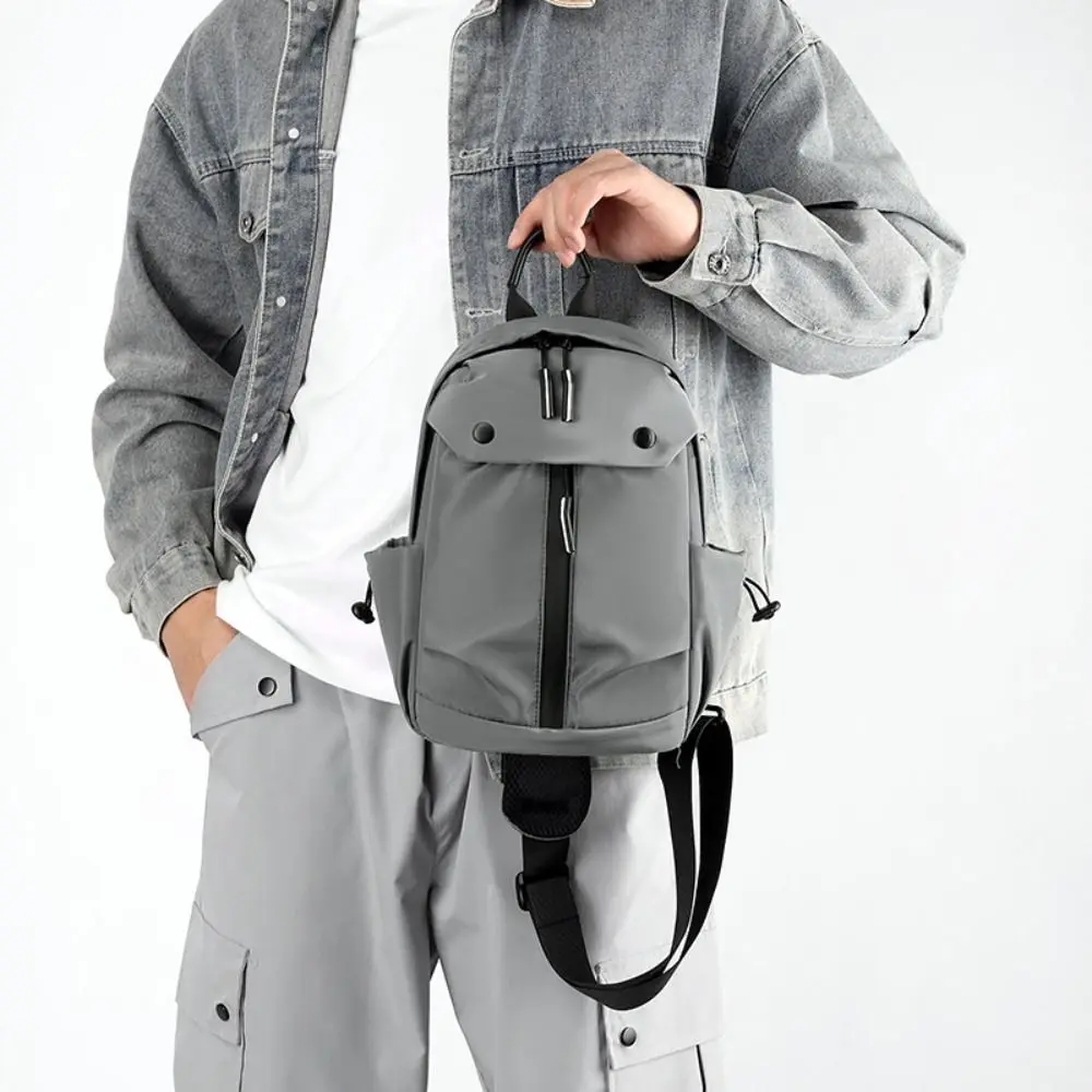 Sac à bandoulière en nylon pour hommes, sac à dos décontracté, sangle réglable, sac de poitrine, proximité, sac à dos à fermeture éclair WString, étudiant, déterminer Streetwear