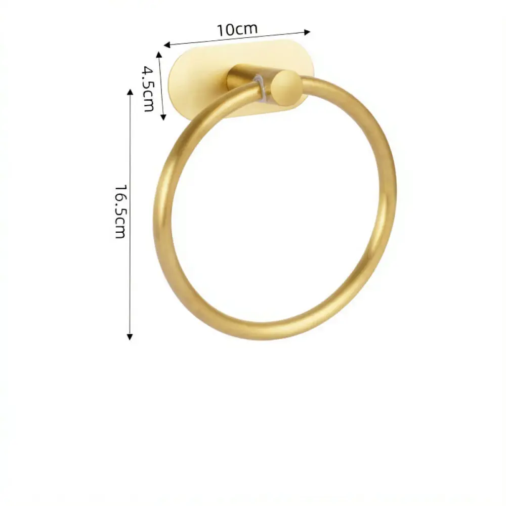 Oval Towel Ring Brushed Stainless Steel Bathroom Organizer Wall Hanging Holder No Drilling Required Hand Towel Rack
