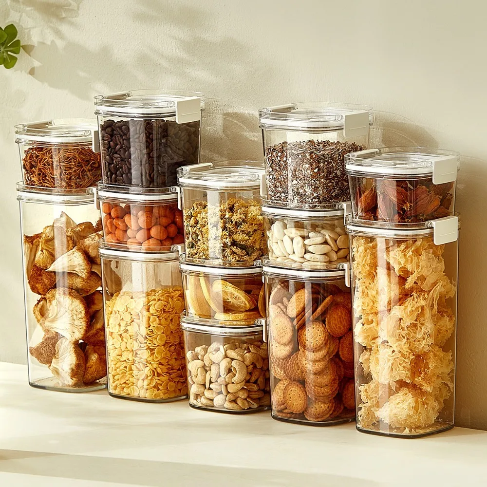 

Moisture-Proof Plastic Vacuum Sealed Tank Fresh-keeping Leak-proof Sealed Canister Transparent Airtight Storage Box Snack