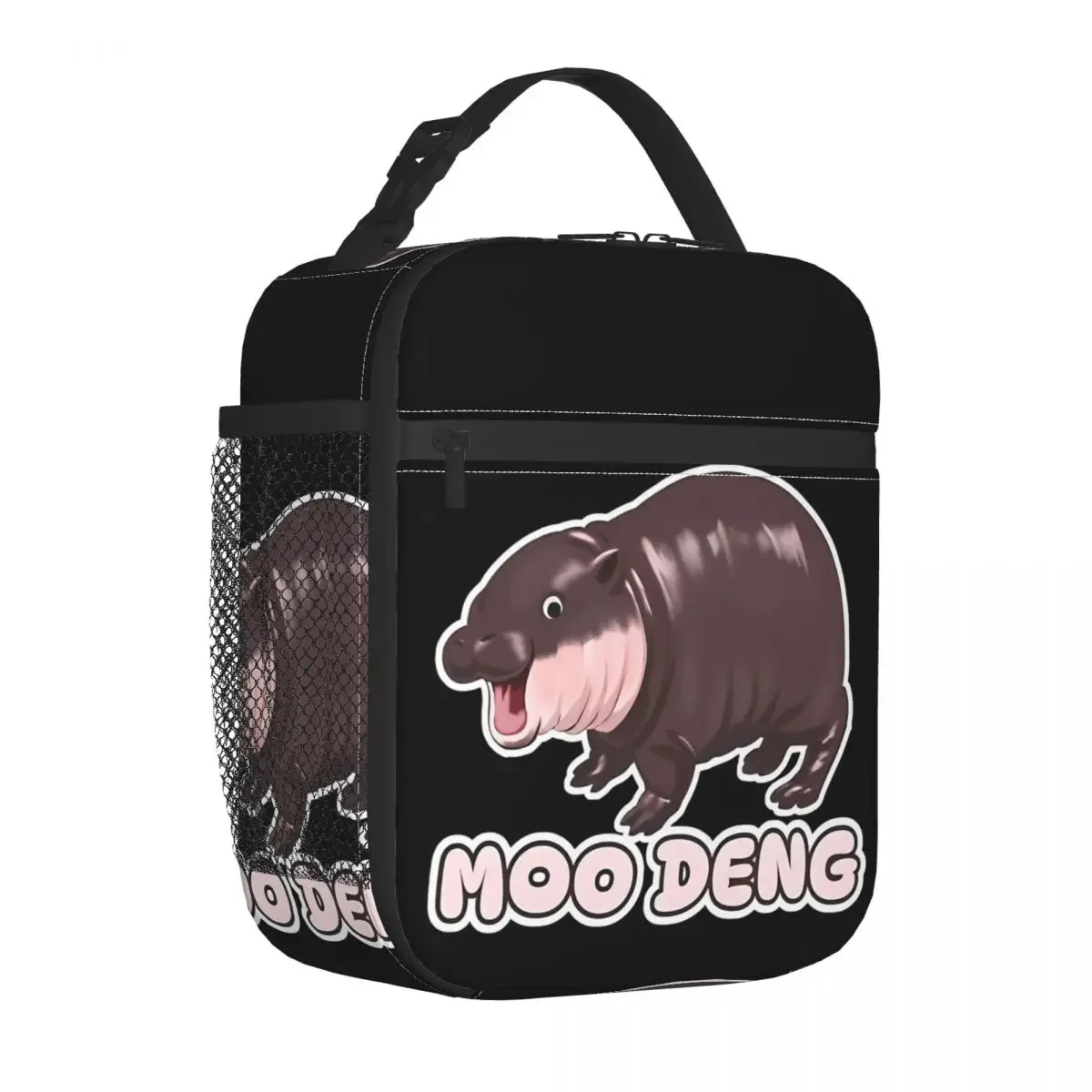 

Moo Deng Baby Hippo Insulated Lunch Bag Cooler Bag Meal Container High Capacity Lunch Box Tote Food Bag College Outdoor