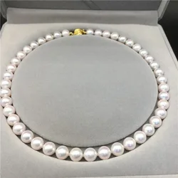 White Natural Sea Pearl Necklace for Women 9-10mm Necklace Beads Free Shipping 45cm Length Necklace Fashion Free Shipping