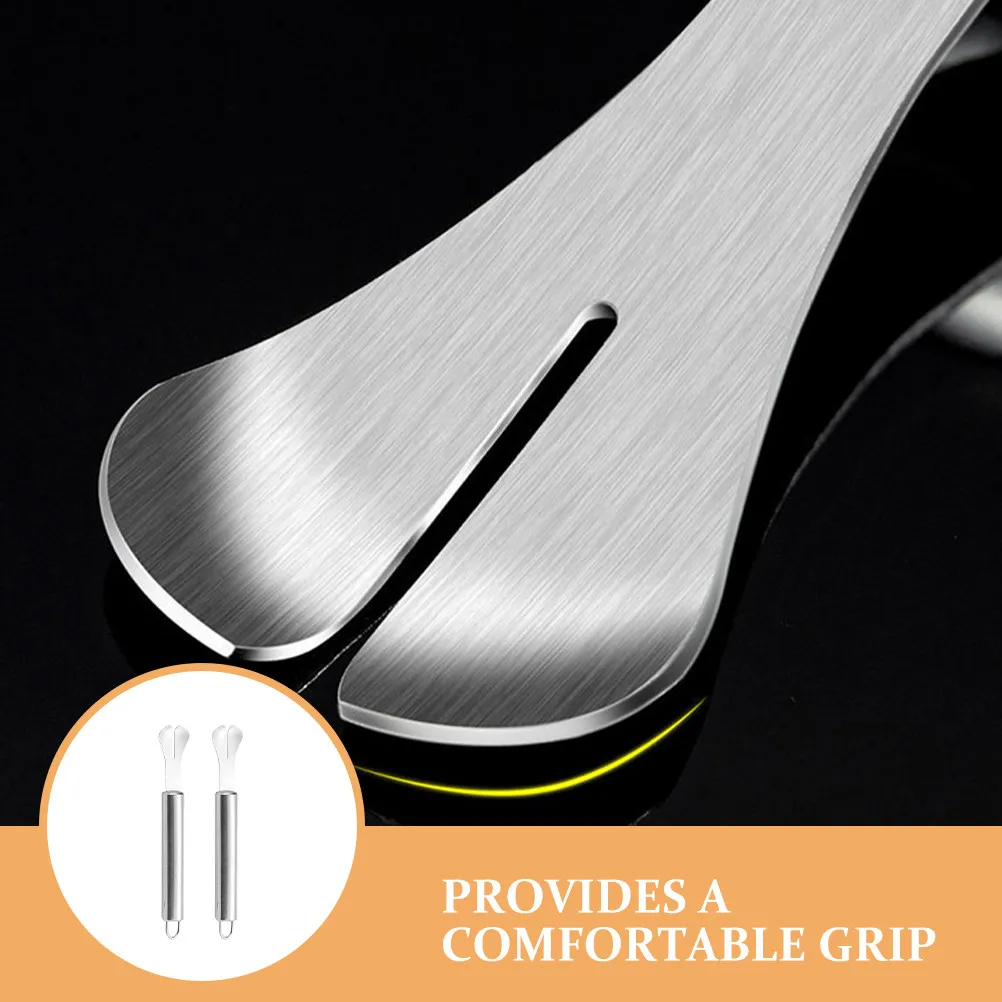 2Pcs Stainless Steel Poultry Gutting Tool Intestine Opening Cutter Oil Scraping Groove for Chicken Duck Goose Cleaning Cooking