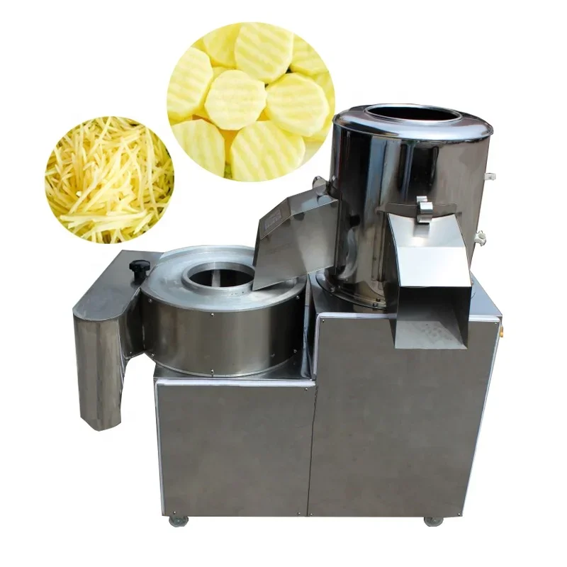 

Commerical Potato Cleaner Peeler and Fries Cutter Semi-Automation Small Scale Potato Chips Making Machine