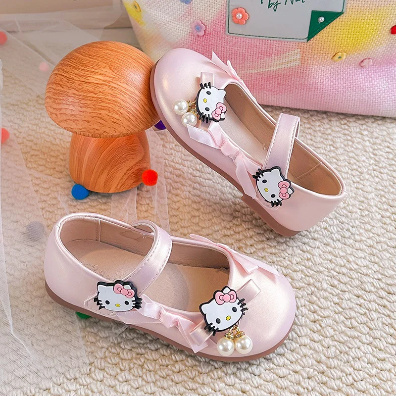 Girls Leather Shoes Kids Korean Style Fashion Soft Sole Versatile, Cute Seasonal Children's Footwear Collection