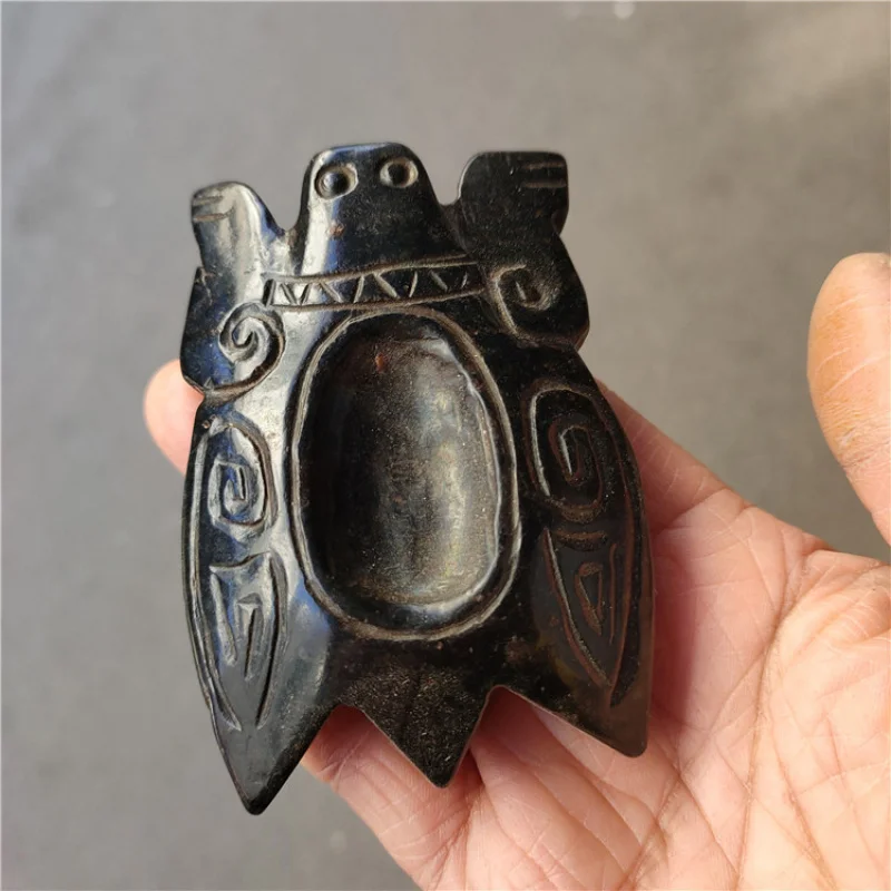 

Stone Jewelry Natural Aged Iron Stone Red Mountain Culture Cicada Small Inkstone Small Ornament Wholesale