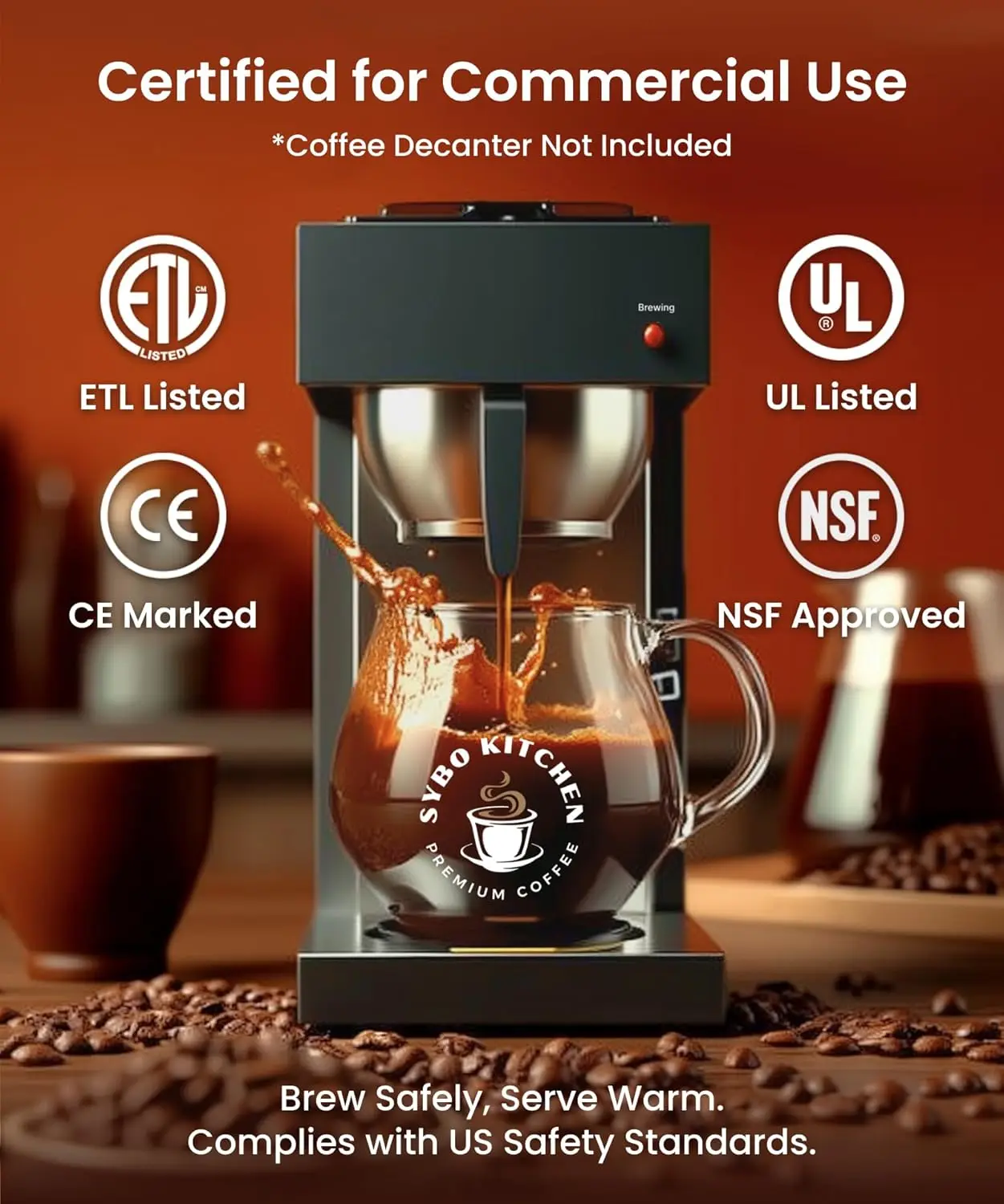 

Коммерческая кофеварка на 12 чашек, кофеварка, промышленная кофеварка из нержавеющей стали с 2 подогревателями — новая популярность