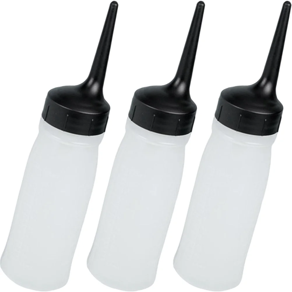 

3 Pcs Dry Cleaning Bottle Hair Dye Salon Applicator Fine Tip Glue Oil Easy Use Lotion Bottles Refillable Perm