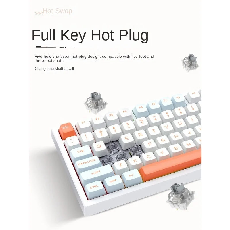 N75 Mechanical Keyboard 82Keys Wired Hotswap RGB Mechanical Keyboard Accessory For PC Gaming Keyboard 75%Layout Gasket Structure