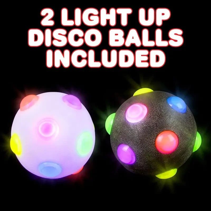1PC/2PCS Dog Toy Glowing Ball LED Puppy Balls Flashing Elastic Ball Toy Pet Color Light Ball Interactive Toys for Cats Dogs