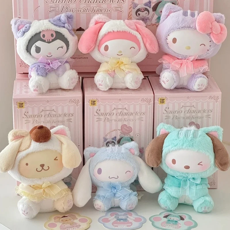 

Original TOPTOY Sanrio Characters Play With Kittens Series Plush Pendant Blind Box Plush Doll Trendy Toys Cute Birthday Gift Toy