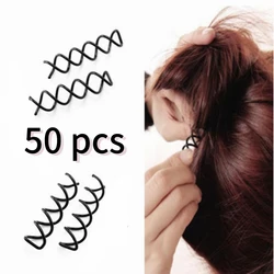 50 pcs/pack Spiral Hair Pins Spin Pins Non-Scratch Round Tips, Twist Screw Hair Pin for Women Bun Hair Style DIY, Spiral Bobby