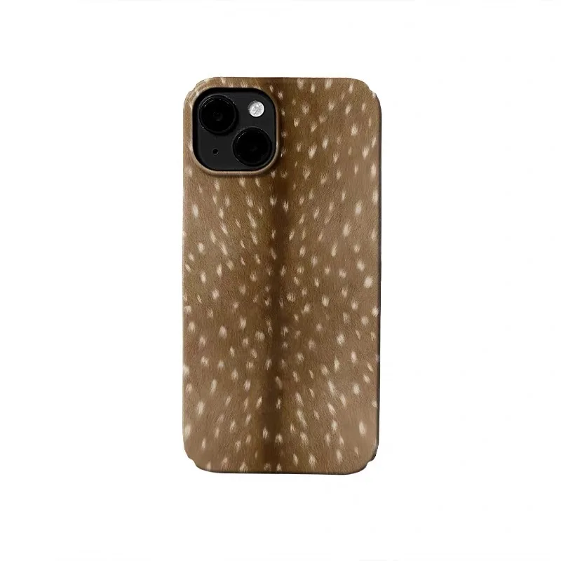 

Brown Deer Leopard Pattern Phone Case for IPHONE 17 Air 16E 15 PROMAX 14 Plus 13 12 MINI 11 PRO 16Plus XR XS Acrylic Phone Cover