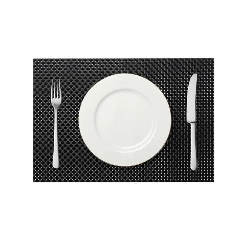 Schwarze PVC-Tischsets im 1/4/6er-Set, hitzebeständig, rutschfest, fleckenabweisend, waschbar, für Küche und Esszimmer, als Geschenk, leicht zu reinigen