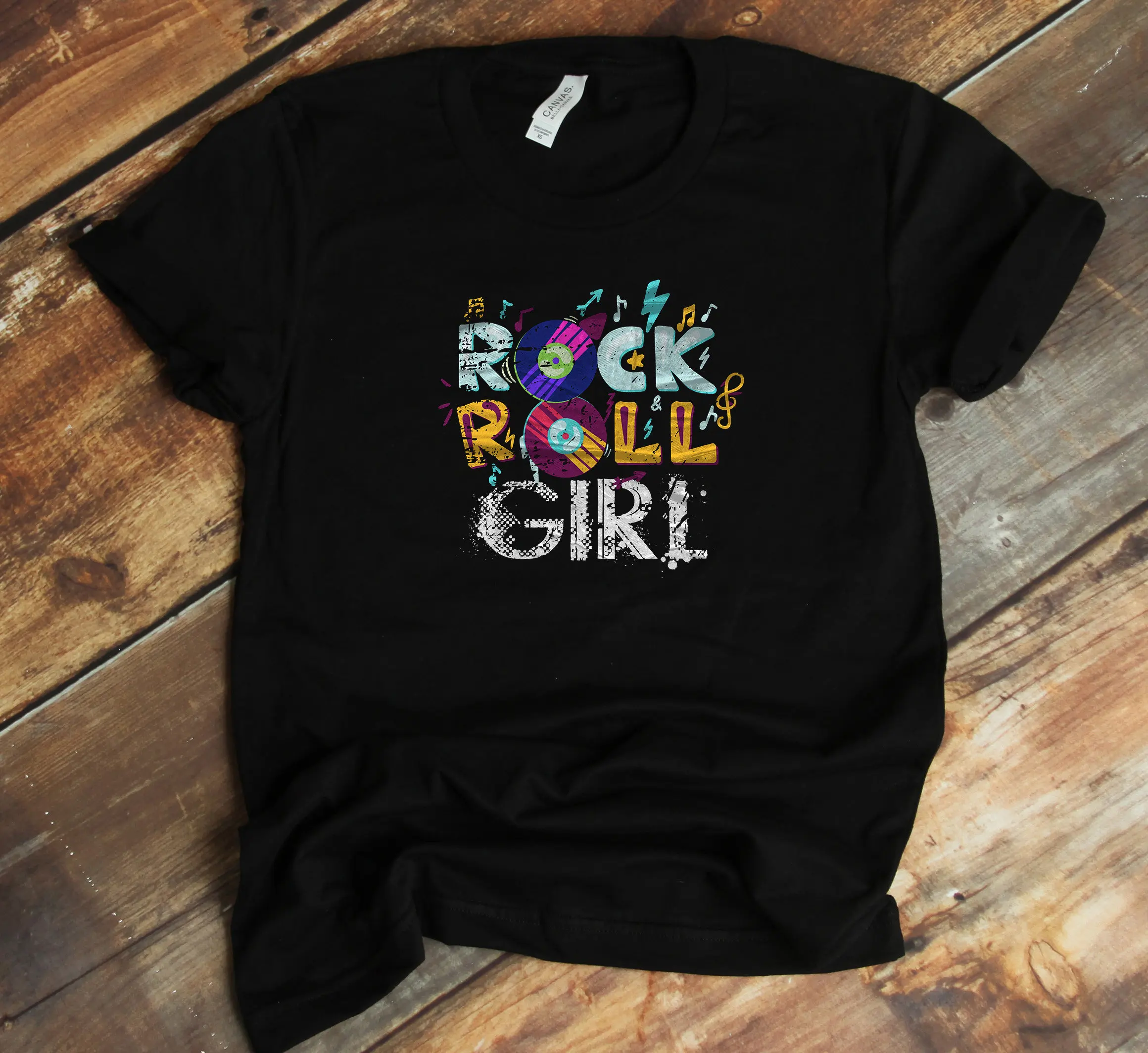 Rock And Roll Lover T Shirt Girl Rocker Funny Music