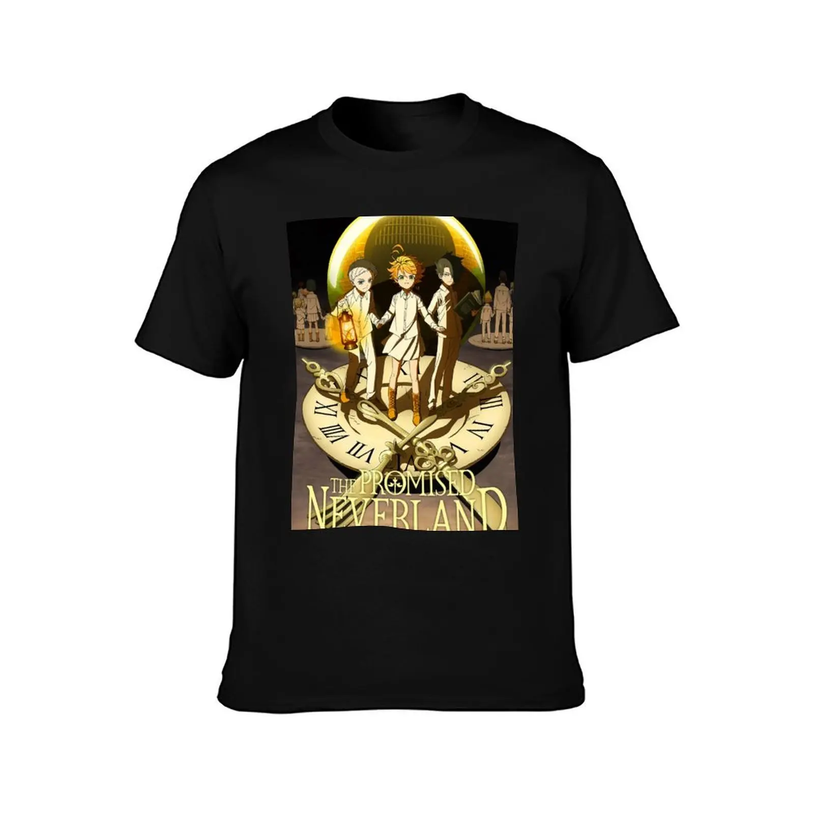 The Promised Neverland Trio T-Shirt, Summer Casual Cotton Tee, Oversized Streetwear Tops, Vintage Graphic Print, 100% Cotton