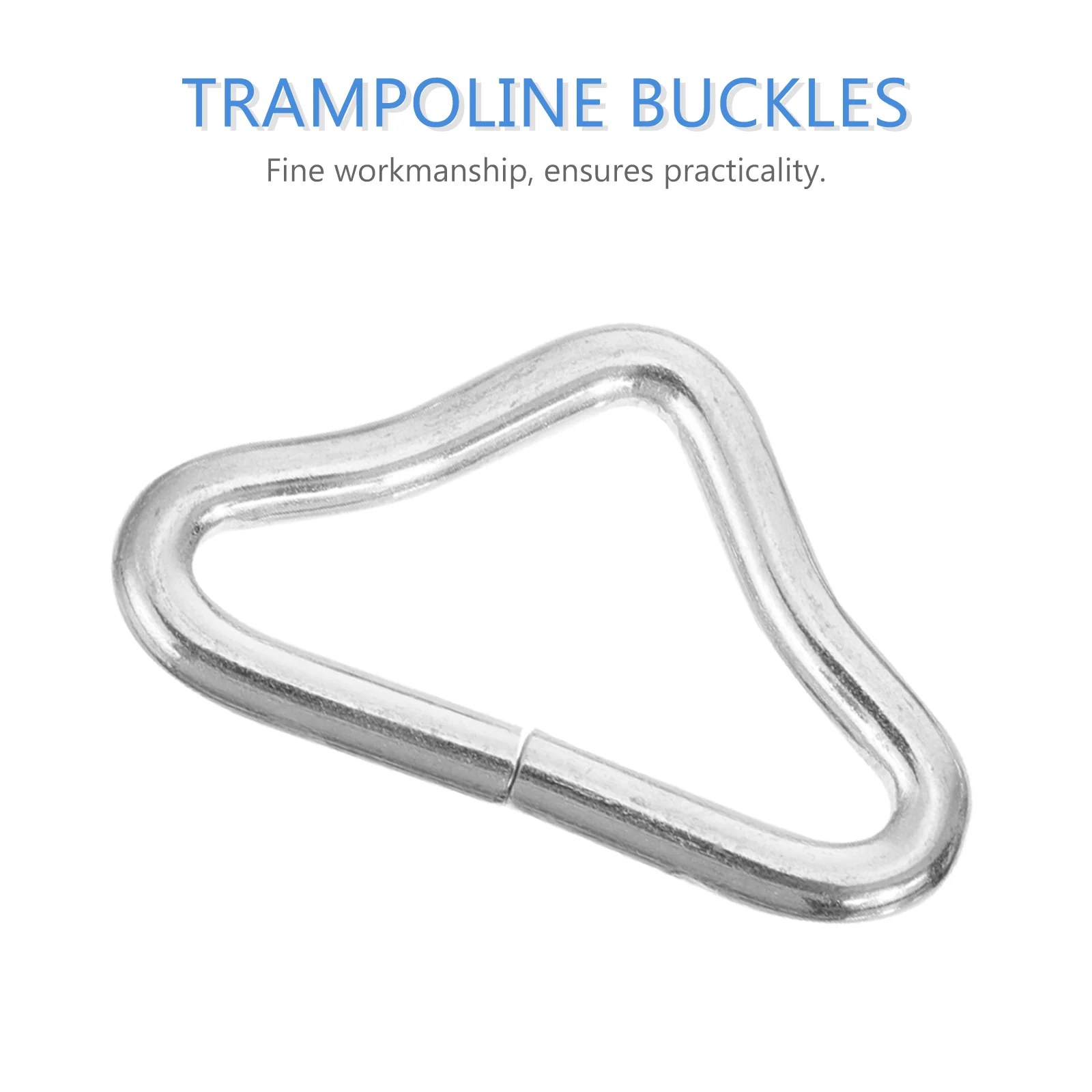 40 PCS Trampoline Triangle Ring V-Ring for Strap Metal Heavy Duty Ladder Bungee Bed Buckles Galvanized Steel Wire Jumping Child