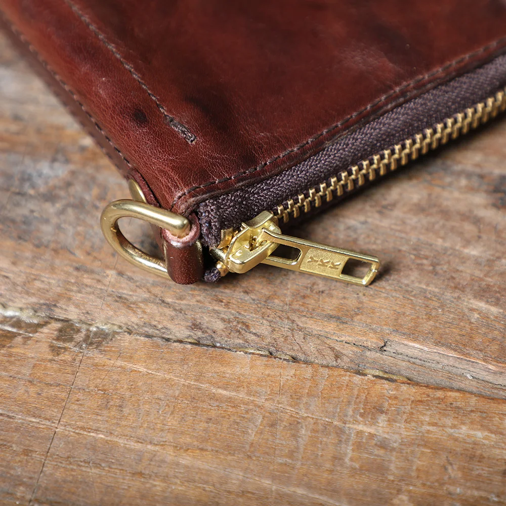 S.WORKER Klassische Geldbörse aus Vollnarbenleder, Vintage Echtleder-Portemonnaie, Große Kapazität Kartenhalter – Detail 12