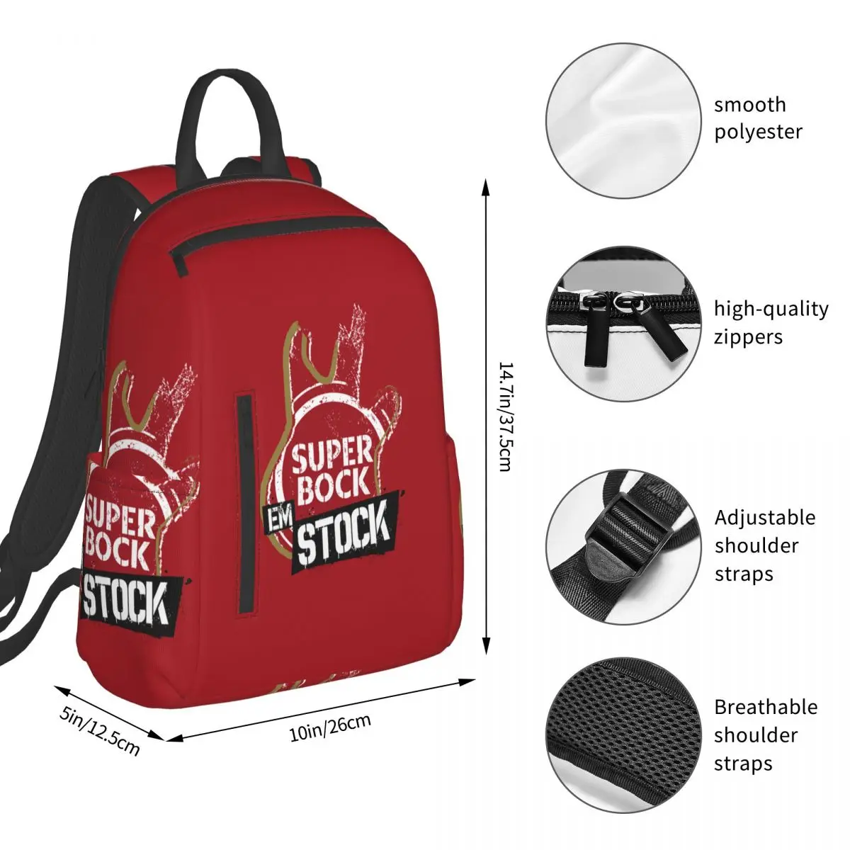 Super Bock  Backpack Student BookBag Boys Girls School Bag Computer Shoulder Bags Men Women
