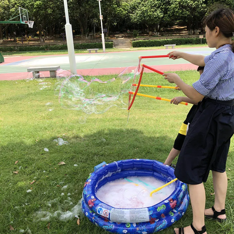 Zestaw do robienia baniek mydlanych dla dzieci na zewnątrz, duży pierścień do baniek, różdżka do baniek, zabawny artefakt do dmuchania baniek, bezpieczna różdżka do baniek, rekwizyt na imprezę, narzędzie do dmuchania baniek.