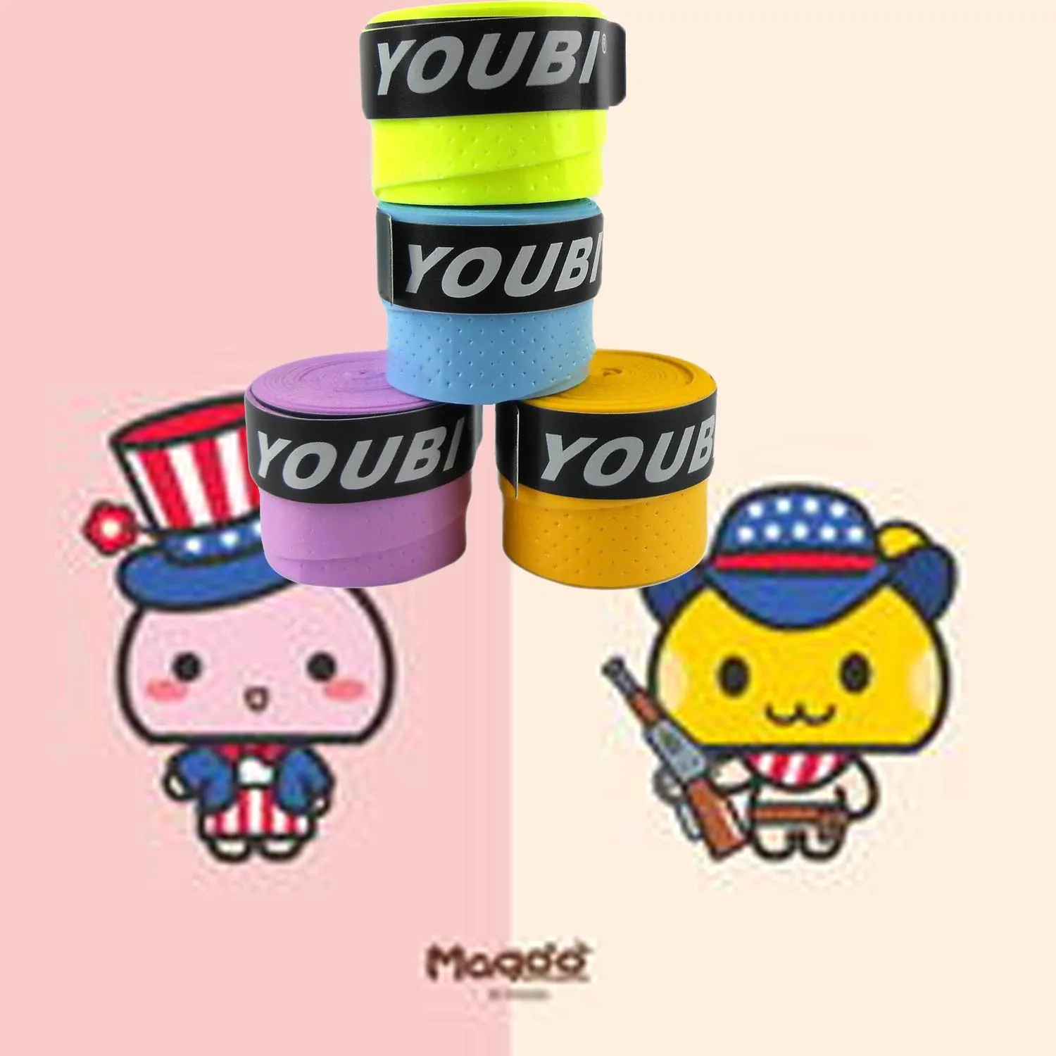 

Лента для обмотки ручки ракетки YOUBI для тенниса/бадминтона/настольного тенниса, плоская, противоскользящая, износостойкая, впитывающая пот