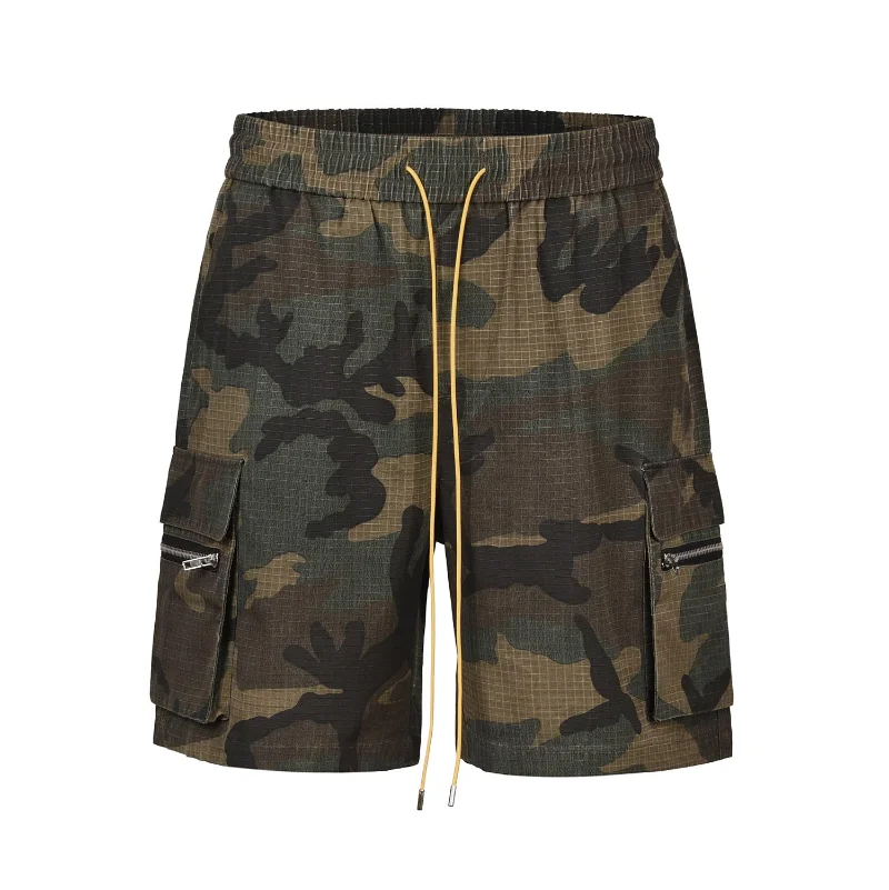 

23SS High Quality Camouflage Drawstring Shorts Men Women EU Size Cool Fabric Casual Shorts High Street Summer