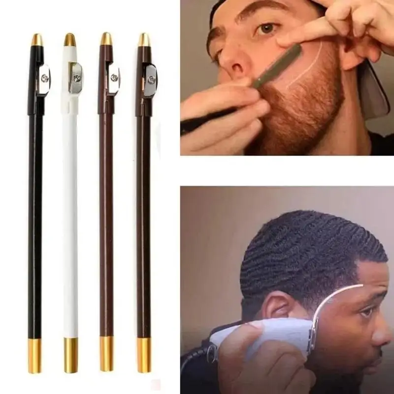 1Pcs Makeup Eyebrow Pencil For Men's Beard Edge Hairline Razor Trace Barber Shape Accessories With Sharpener Hair Line Pen