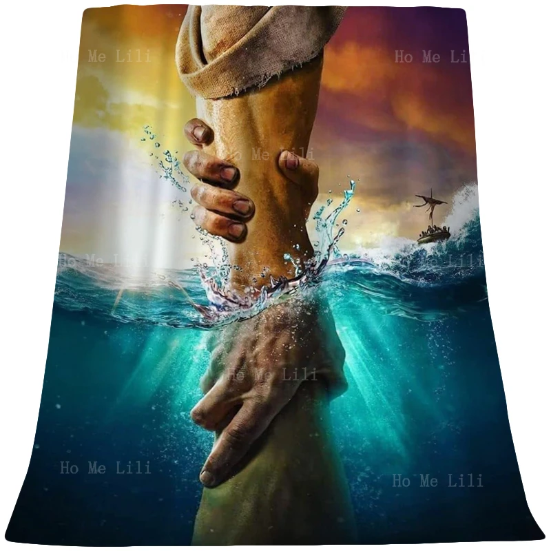 

Jesus Christ Saves Peter From Drowning Give Me Your Hand And Do Not Be Afraid A Flannel Blanket For All Seasons