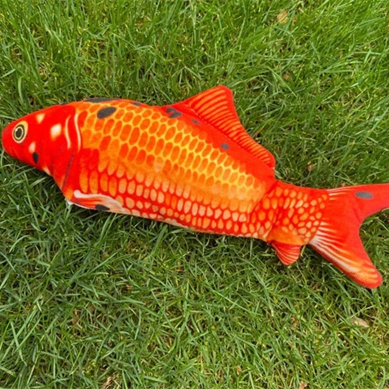 30CM Boneka Kucing Simulasi Mainan Listrik Berenang Crucian Ikan Mas Clownfish Salmon Arwana Pipefish Grain Ikan Kepala Harimau Ikan Kerapu