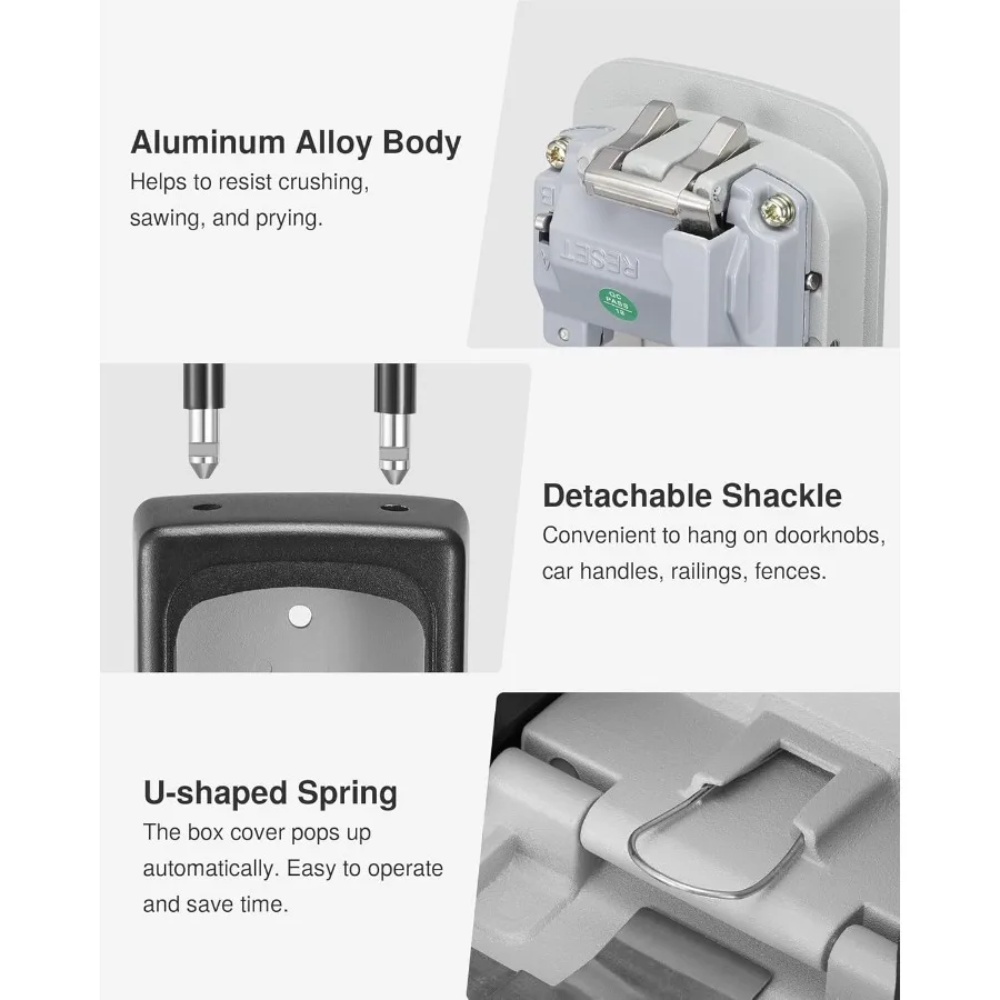 Большой портативный настенный замок для ключей с с сбрасываемым кодом комбинации для наружного домашнего офиса, дверная ручка, идеально подходит для