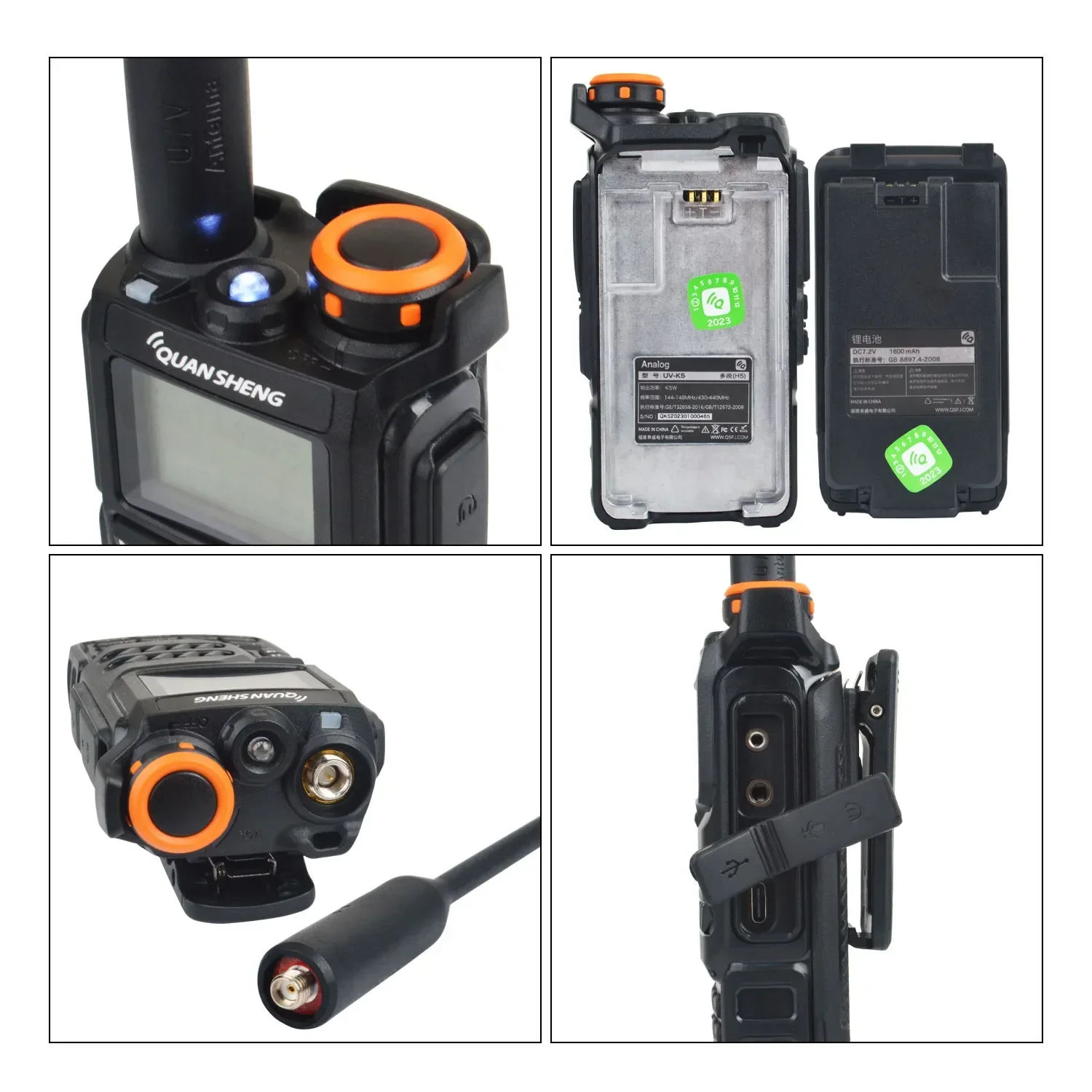 50-600MHz RX Walkie Talkie Long Range Quansheng UV-K5 VHFUHF 136-174MHz 400-470MHz RX TX Both DTMF VOX FM Wireless Freq Radio