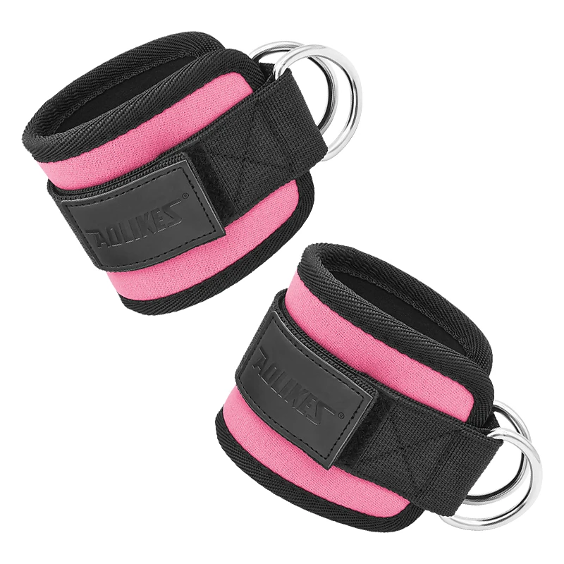 Aolikes verstellbare gepolsterte Knöchel manschetten gepolsterte Träger D-Ring Glute Kickback für Kabel maschine, ideal für Gesäß übungen 4