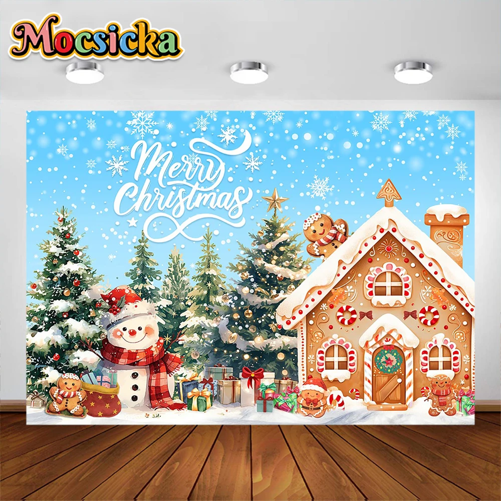 Buon natale fotografia fondali pupazzo di neve albero di natale decorazioni per feste forniture ritratti di famiglia ritratti per bambini puntelli da Studio