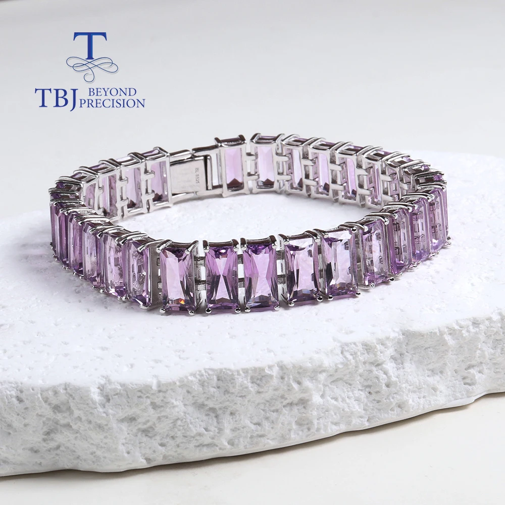 Gorgeous design of natural amethyst light luxury bracelet 925 sterling silver women's fine jewelry anniversary banquet