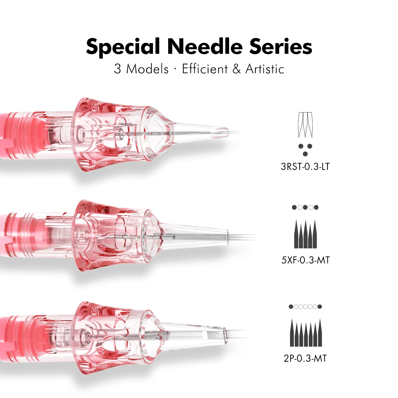 FAMISOO 10PCS Universal Permanent Makeup Needles Tattoo Cartridge Round Liner Sterilized 24 Sizes Safety Needles For Machine
