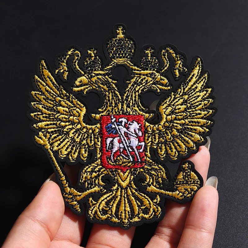 9.6*8.9cm Russian flag National Emblem Patch pilot people of Russia Military strip Patches Badge