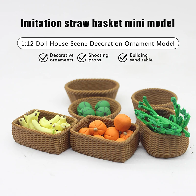 1:6/1:12 Poppenhuis Miniatuur Miniatuur Simulatie Fruitmand Meubels Thuis Model Decor Speelgoed Poppenhuis Accessoires