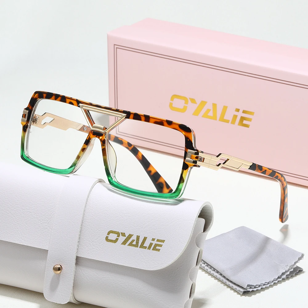 Oyali Fashionable Geometric Flat Glasses, Trendy Geometric Frame Glasses, Unlock a New Fashion Dimension, and Open up Your New Trendy 