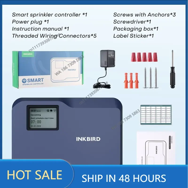 IIC-602-WIFI Sprinkler Controller 6 Zone with TFT Touchscreen for Indoor Using