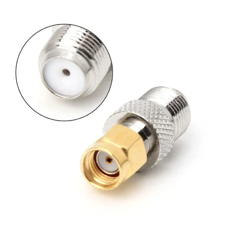 Jack fêmea tipo F para soquete fêmea SMA, Adaptador coaxial RF reto, F para plugue SMA