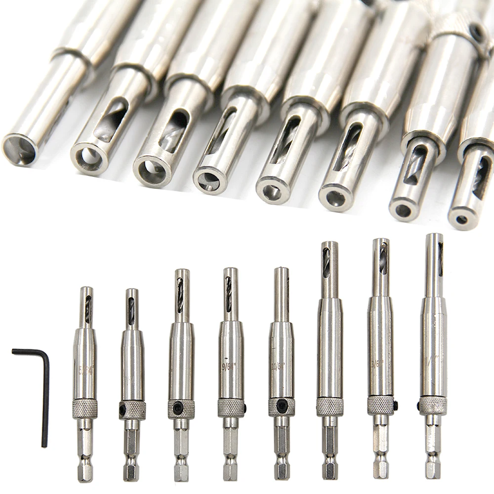 Door and window hinge hole opener for woodworking hexagonal drill bit positioning irregular drilling tool set