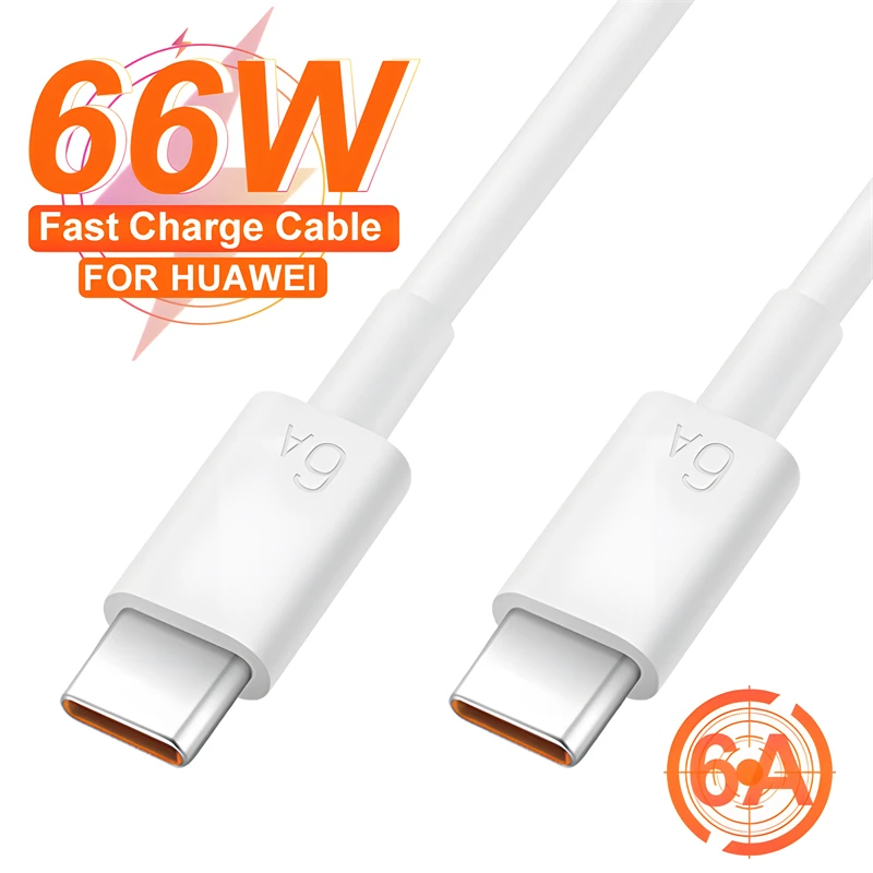 

PD 66W 6A Super Fast Charger USB Type C Cable For Huawei Mate 60 50 40 P70 Pro MateBook Honor Magic6 Quick Charging Data Cable