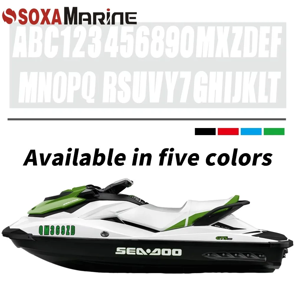 Custom Boat Registration Numbers Decals Letters Jet Ski Decal 4 Sets of A-Z and 0-9 - Letter Weatherproof