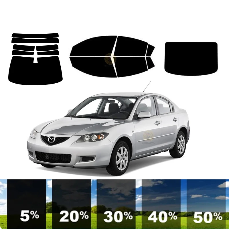 

precut Removable Window Tint Film For Car 100% UVR 5%-70%VLT Heat Insulation Carbon ﻿For MAZDA MAZDA3 4 DR SEDAN 2004-2009