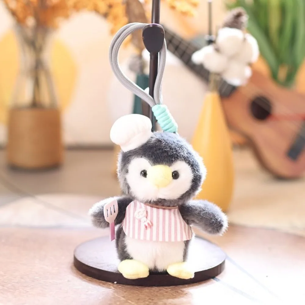 Cute Soft Chef Sheep Keychain Animal Shape Mini Size Bag Pendant Charm Detachable Ring Mini Gift