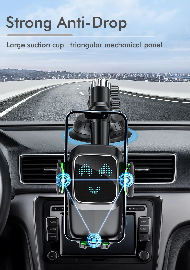 Saugnapf-Handyhalterung für Windschutzscheibe/Armaturenbrett/Fenster, Universelle Saugnapf-Auto-Handyhalterung mit Klebegel-Pad Kompatibel – Detail 6