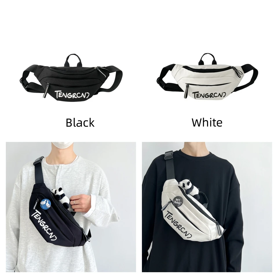 Pacotes de Peito de Nylon Versátil Masculino, Leve, Impermeável, Simples, Pacotes de Cintura, Lazer, Moda, Crossbody, Homem, Movimento, Designer